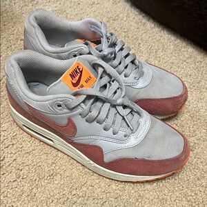 Nike Air Max Gray and Orange Sneakers